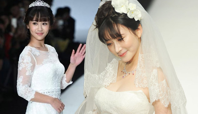 杨紫甜美熊乃瑾娇羞 披婚纱谁最美