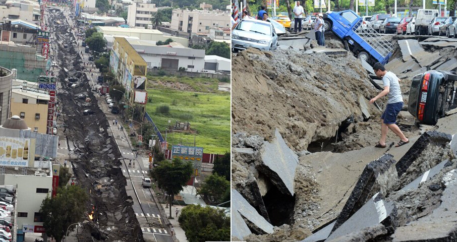 高雄燃气爆炸如经历地震 整条街被撕裂